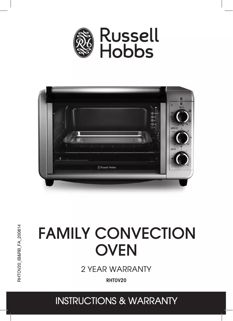 Page n°1 - Manuel utilisateur Russell Hobbs RHTOV20