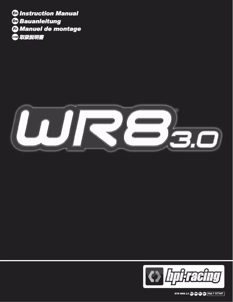 Page 1 de la notice Manuel utilisateur HPI Racing WR8 3.0