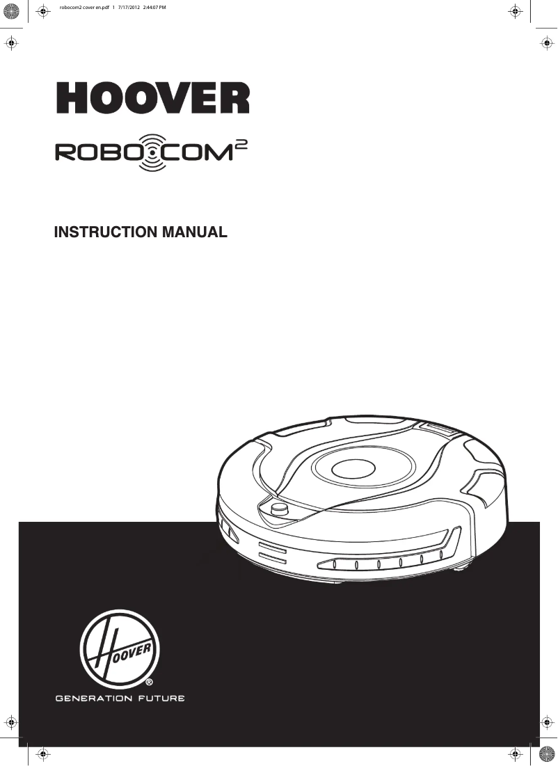Page 1 de la notice Manuel utilisateur Hoover Robocom2 RBC009