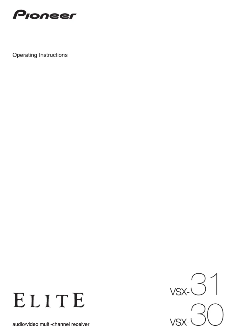 Image de la première page du manuel de l'appareil VSX-31