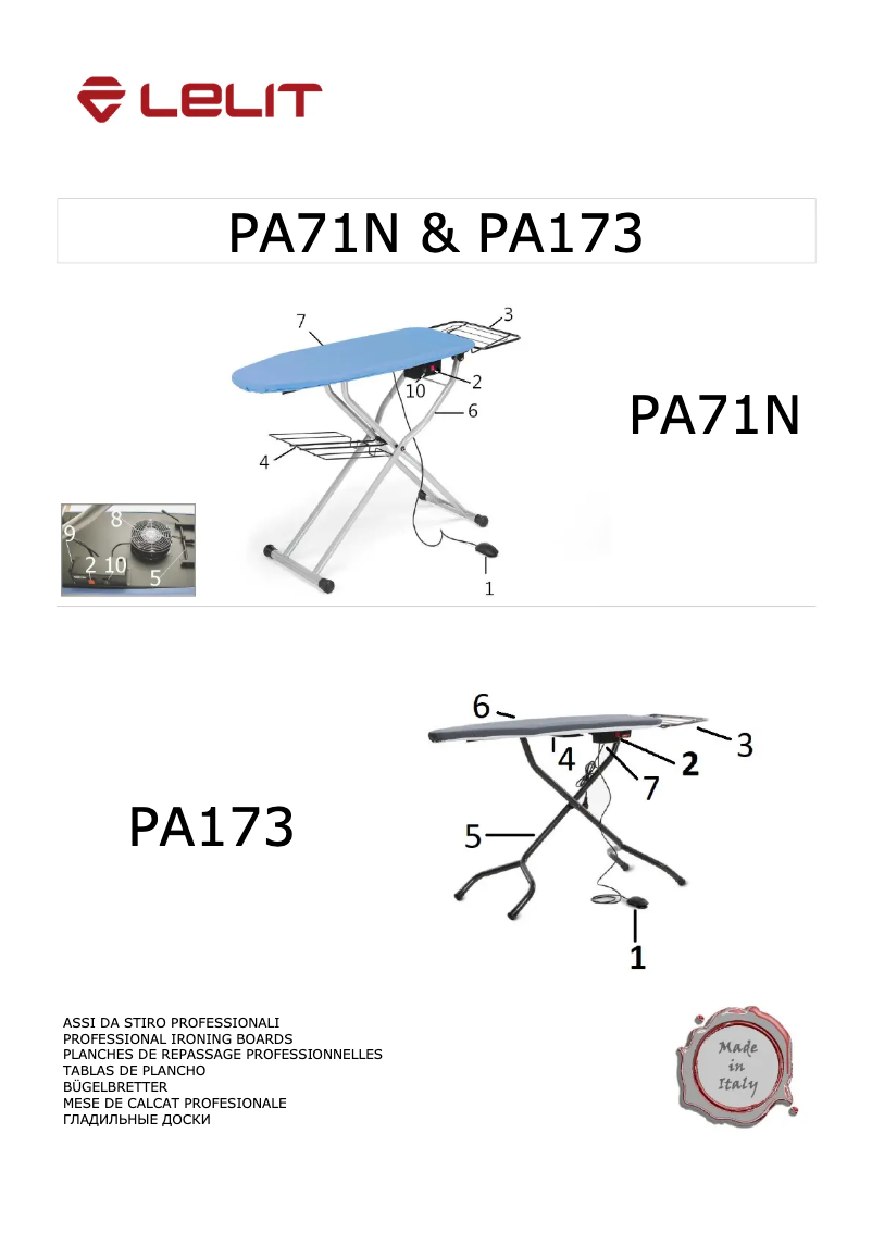 Page n°1 - Manuel utilisateur Lelit PA173