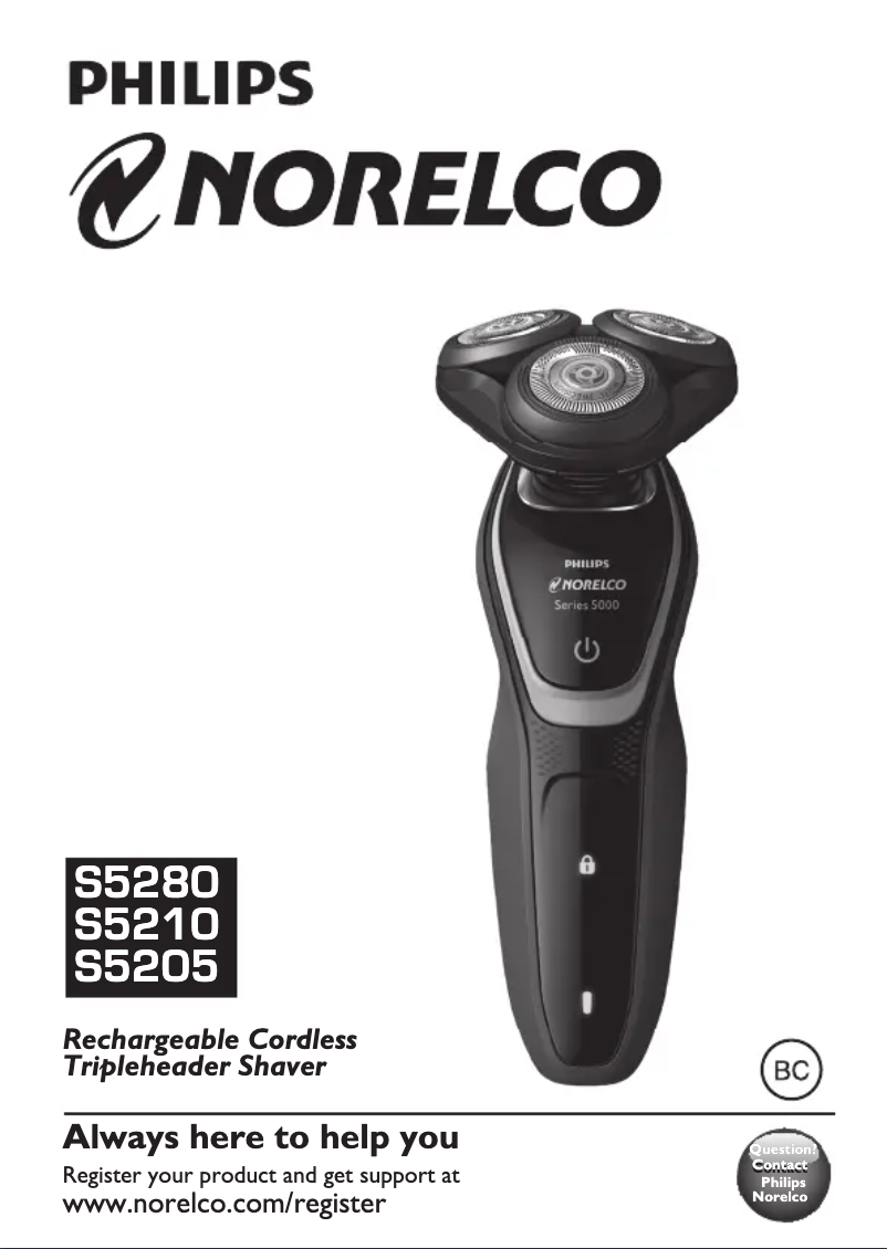 Página 1 del manual Manual de usuario Philips Norelco Shaver 5100 S5210