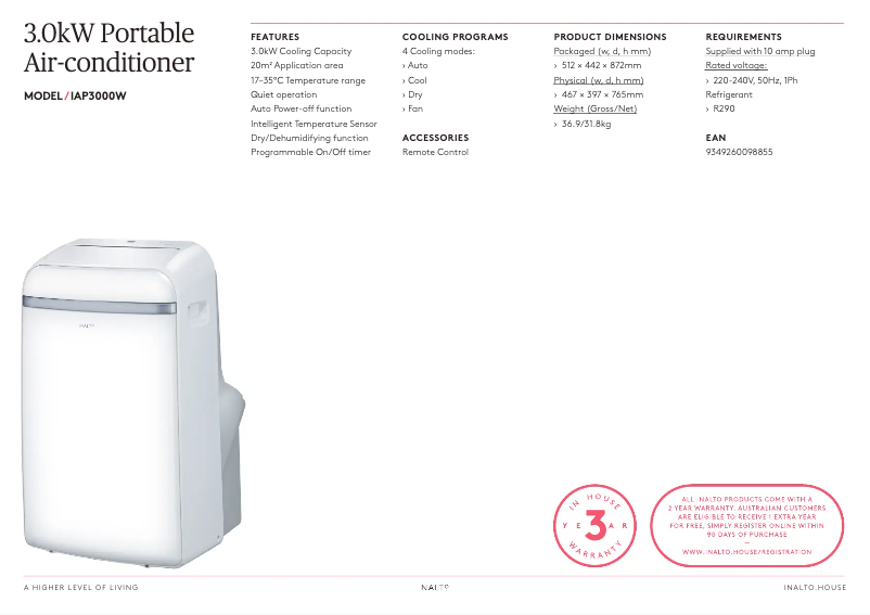 Page n°1 - Fiche technique InAlto IAP3000W