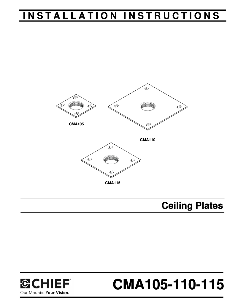 Image de la première page du manuel de l'appareil Ceiling Plate CMA110
