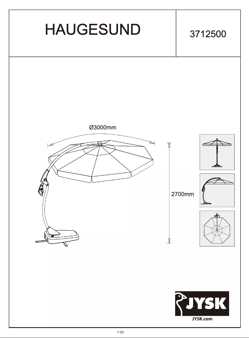 Página 1 del manual Manual de usuario JYSK Haugesund