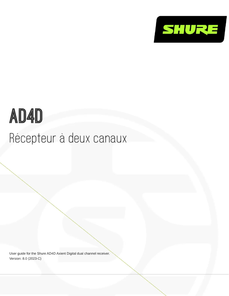 Image de la première page du manuel de l'appareil AD4D