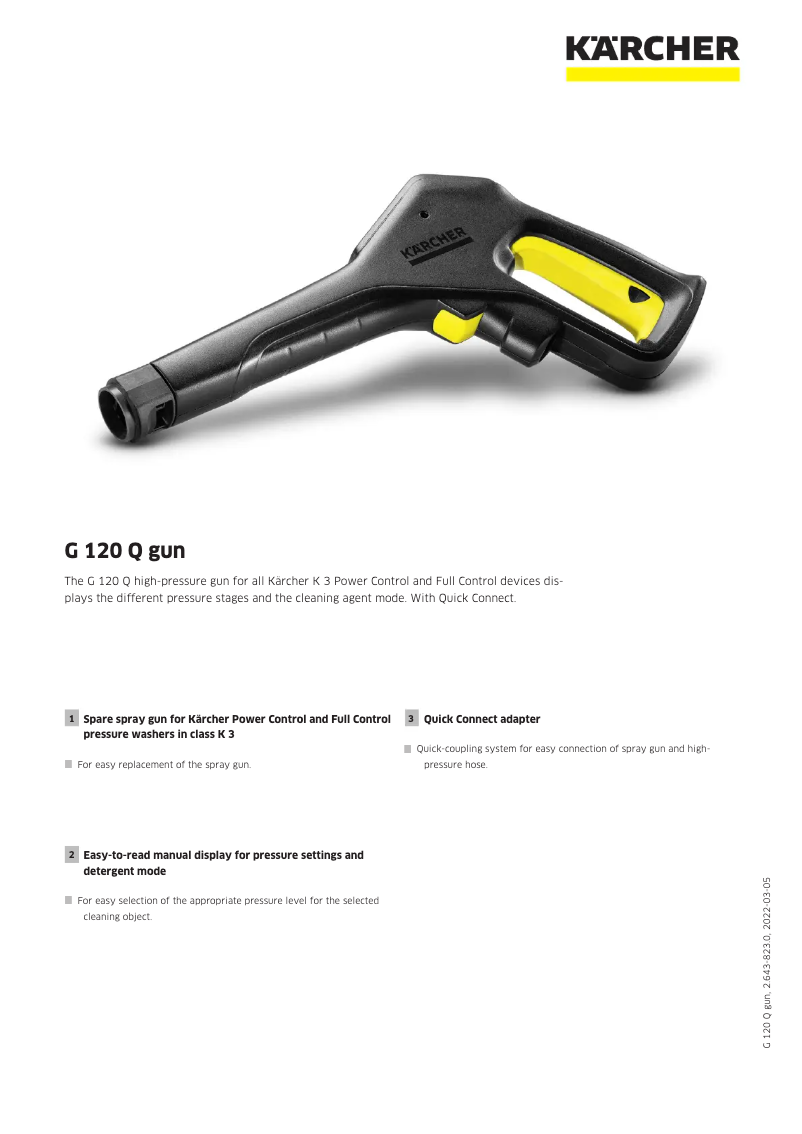 Page n°1 - Manuel utilisateur Kärcher G 120 Q