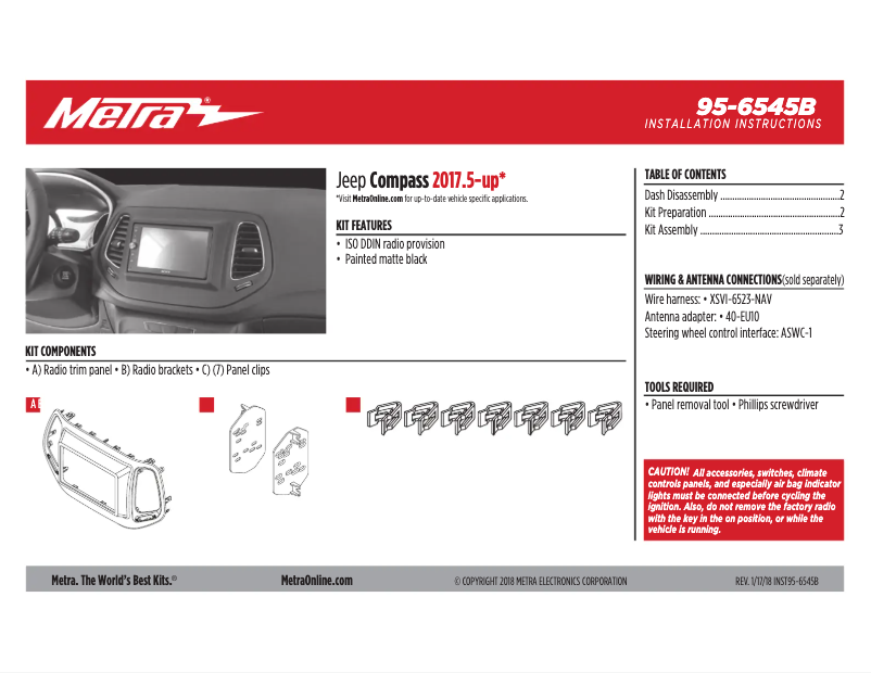 Page n°1 - Manuel utilisateur Metra 95-6545B