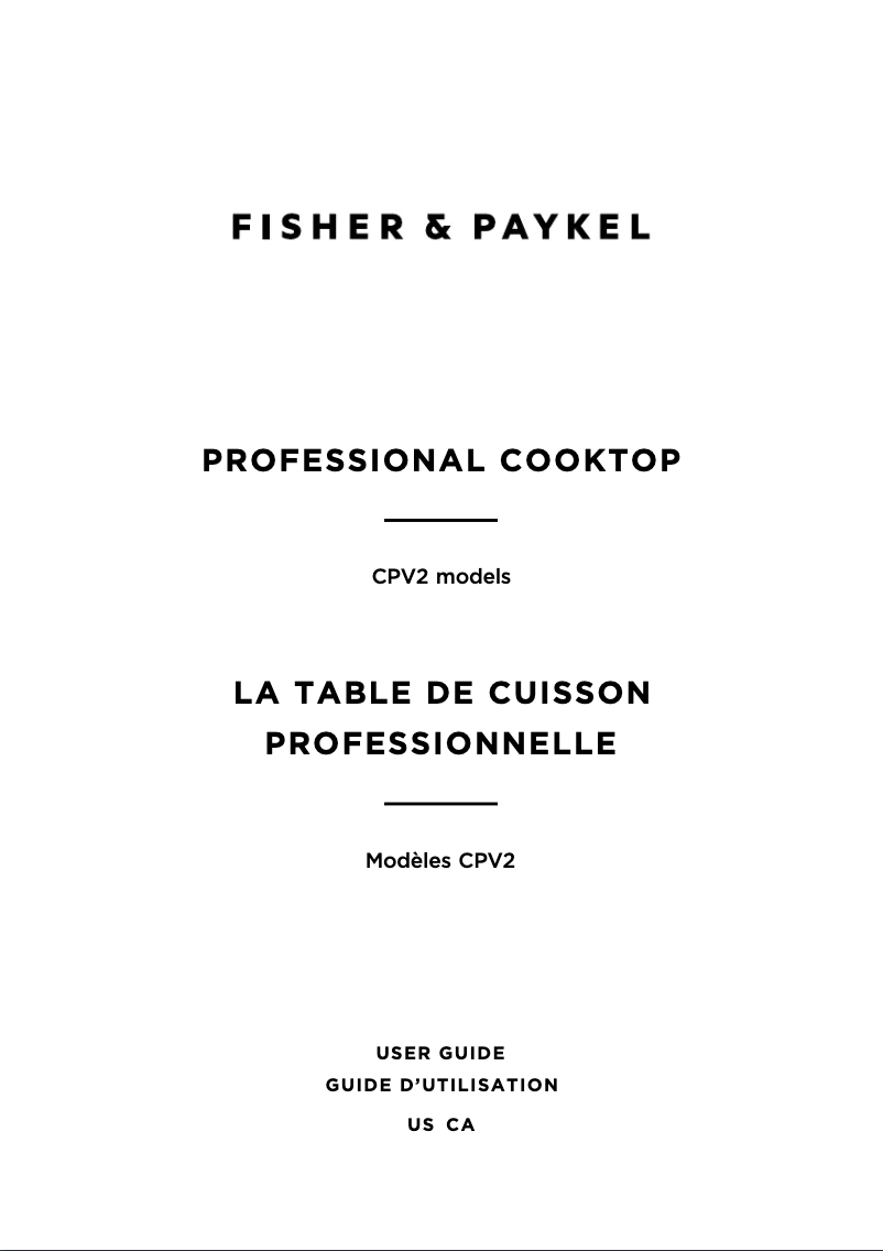 Page 1 de la notice Manuel utilisateur Fisher & Paykel CPV2-364GD-N_N