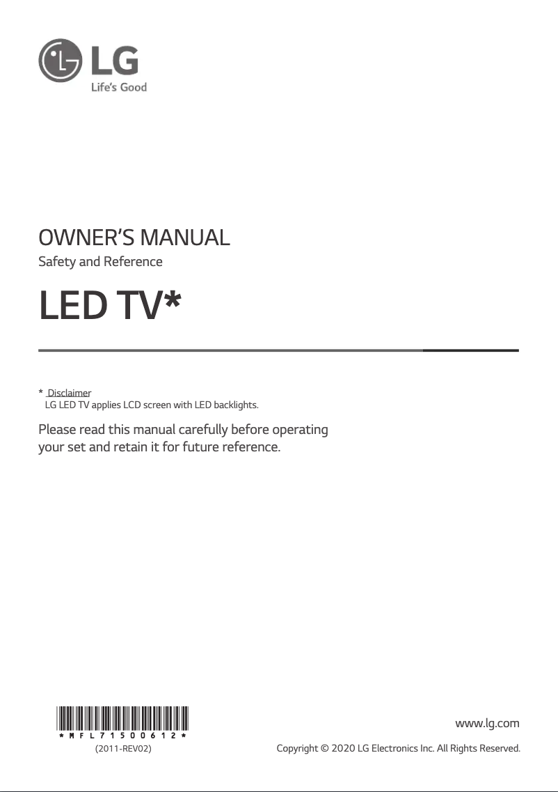 Página 1 del manual Manual de usuario LG 75NANO99TNA