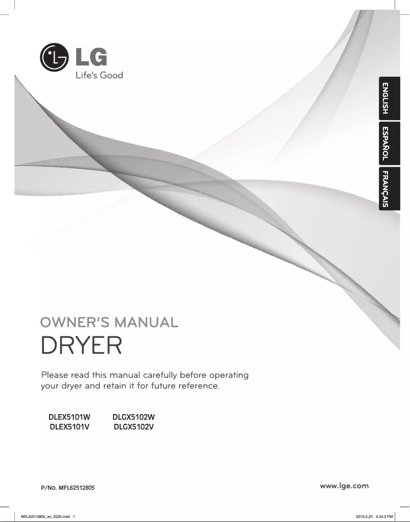 Page n°1 - Manuel utilisateur LG DLEX5101V