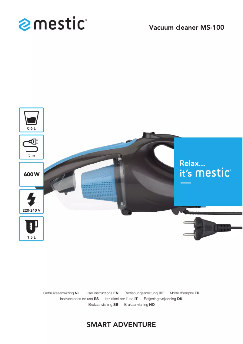 Page 1 de la notice Manuel utilisateur Mestic MS-100