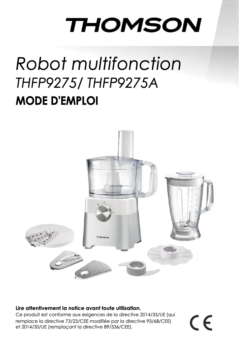 Page n°1 - Manuel utilisateur Thomson THFP9275A