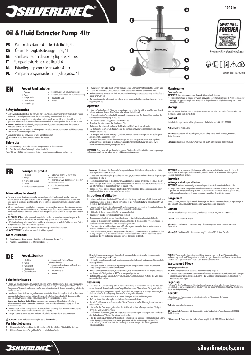 Image de la première page du manuel de l'appareil 104616