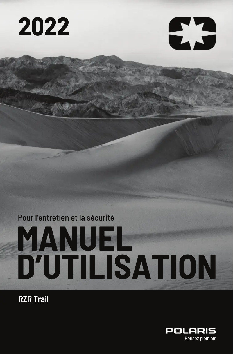 Image de la première page du manuel de l'appareil RZR Trail Sport (2022)