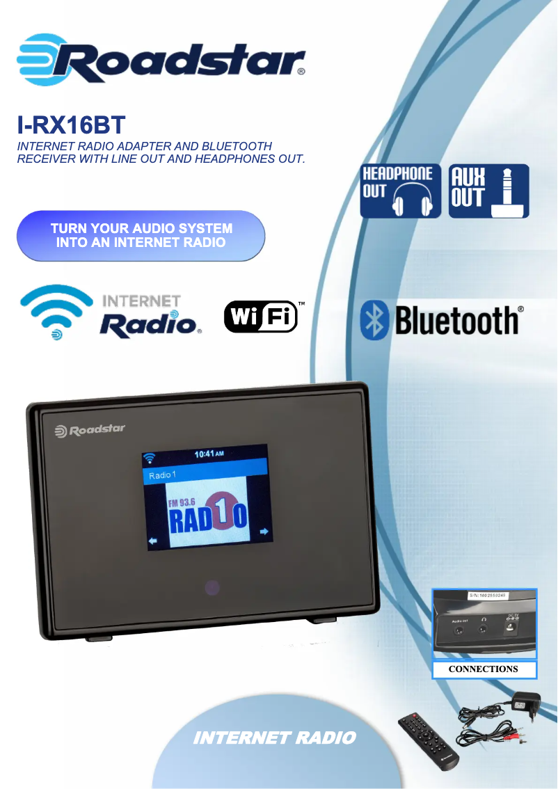 Image de la première page du manuel de l'appareil I-RX16BT