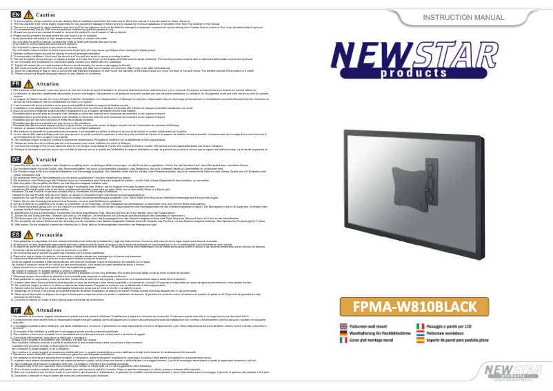 Page n°1 - Manuel utilisateur Newstar FPMA-W810