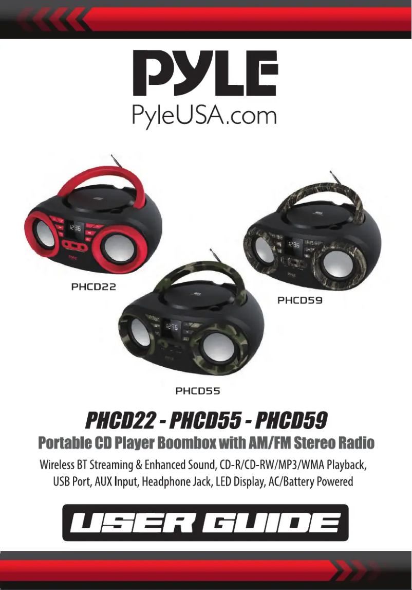 Page 1 de la notice Manuel utilisateur Pyle PHCD59