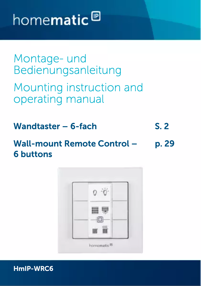 Imagen de la primera página del manual del dispositivo eQ-3 AG HMIP-WRC6