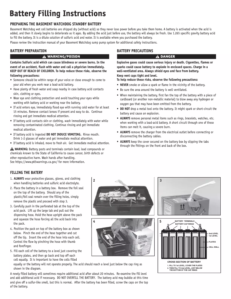 Page 1 de la notice Manuel utilisateur Basement Watchdog 30HDC140S