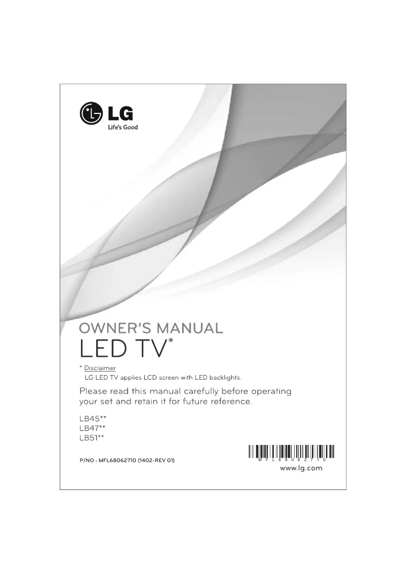 Page 1 de la notice Manuel utilisateur LG 24LB458A