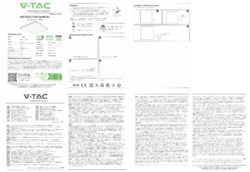 Page 1 de la notice Manuel utilisateur V-TAC VT-6235