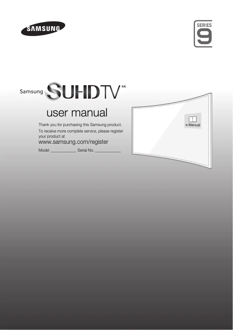 Page 1 de la notice Guide d'installation Samsung UA55JS9000W