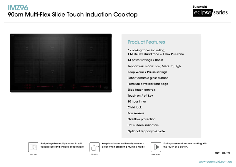 Page 1 de la notice Fiche technique Euromaid IMZ96