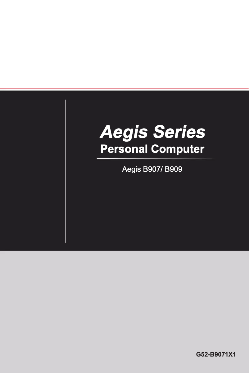 Page n°1 - Manuel utilisateur MSI Aegis 3