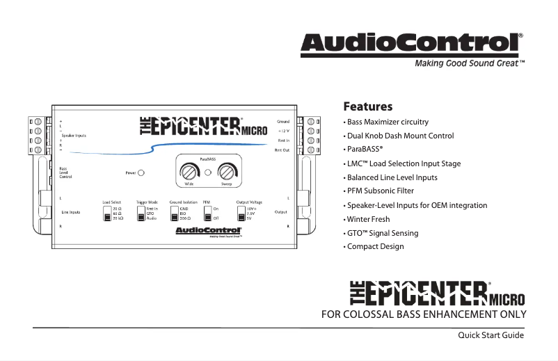 Página 1 del manual Manual de usuario AudioControl The Epicenter Micro