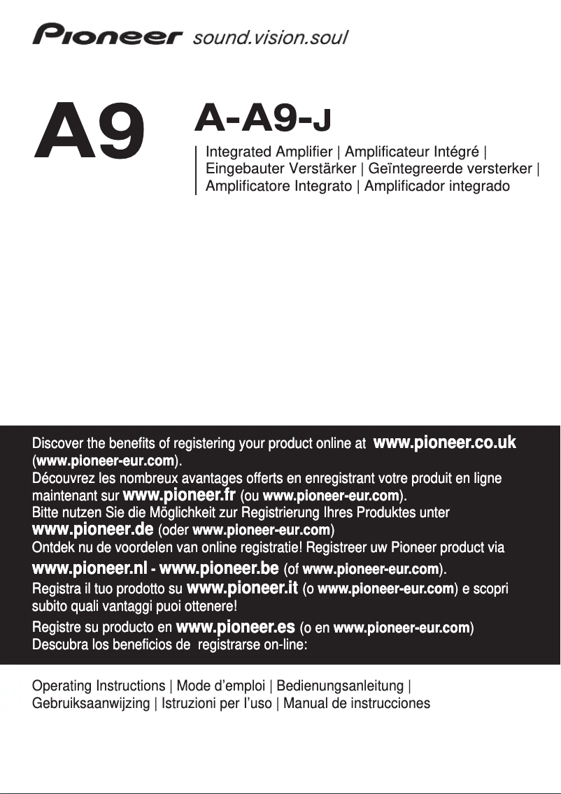 Page n°1 - Manuel utilisateur Pioneer A-A9-J