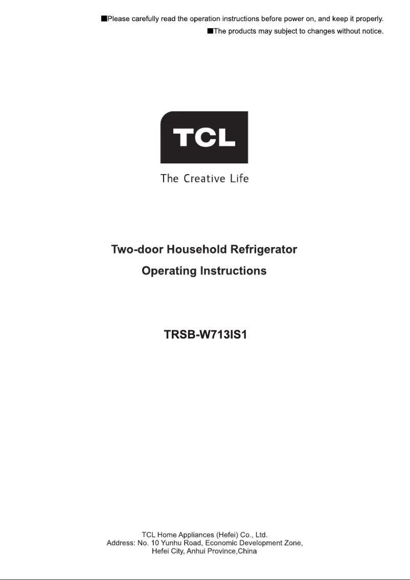 Page 1 de la notice Manuel utilisateur TCL TRSB-W714IGB1