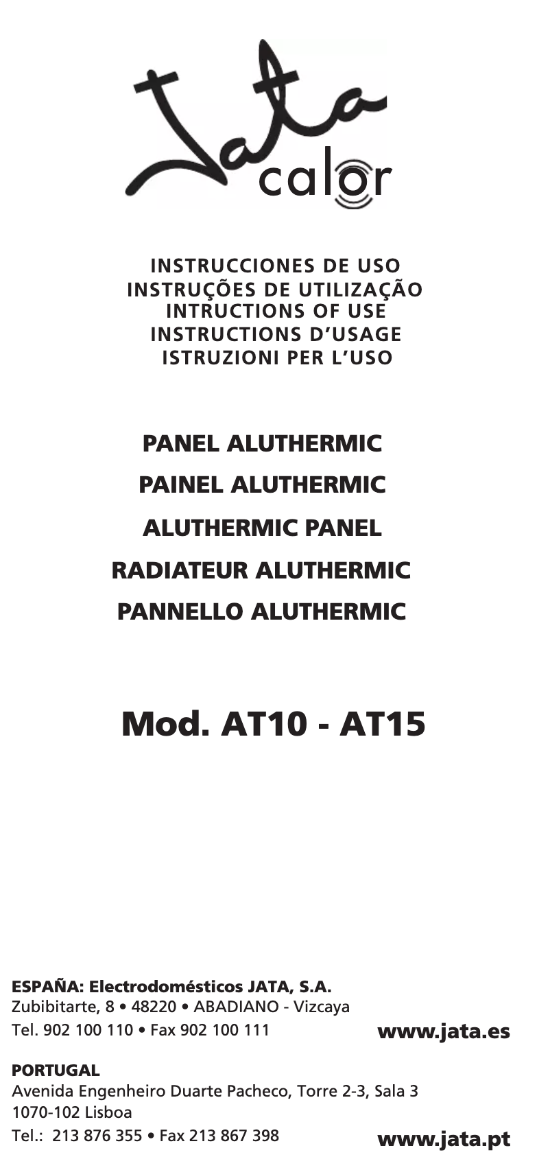 Page n°1 - Manuel utilisateur Jata AT10