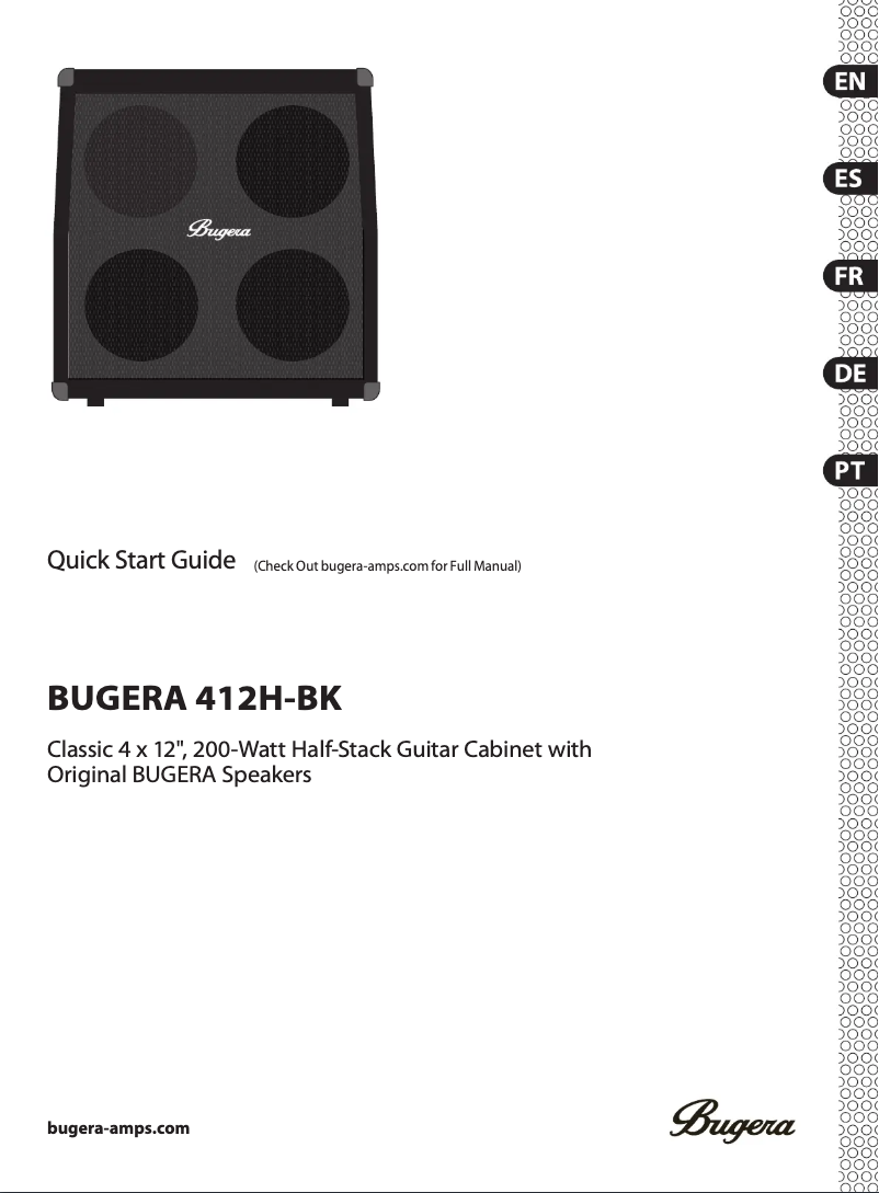 Page n°1 - Guide de démarrage rapide Bugera 412H-BK