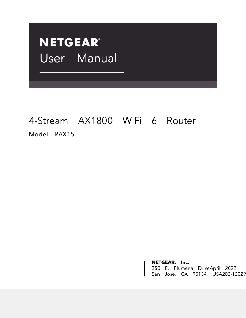 Page 1 de la notice Manuel utilisateur Netgear RAX15