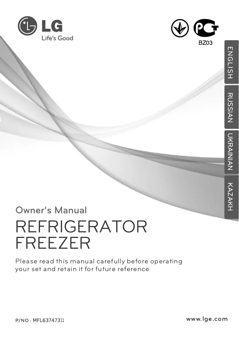 Page n°1 - Manuel utilisateur LG GN-B392 CECA