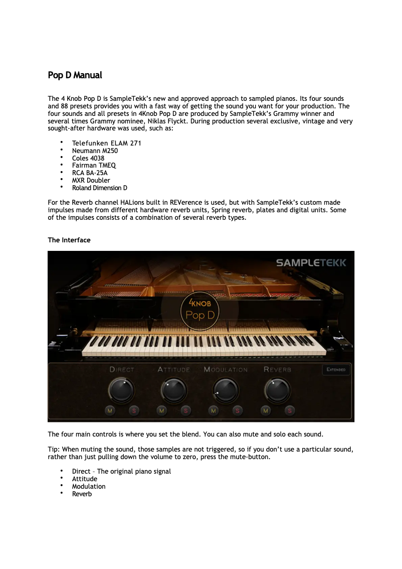 Image de la première page du manuel de l'appareil 4Knob PopD