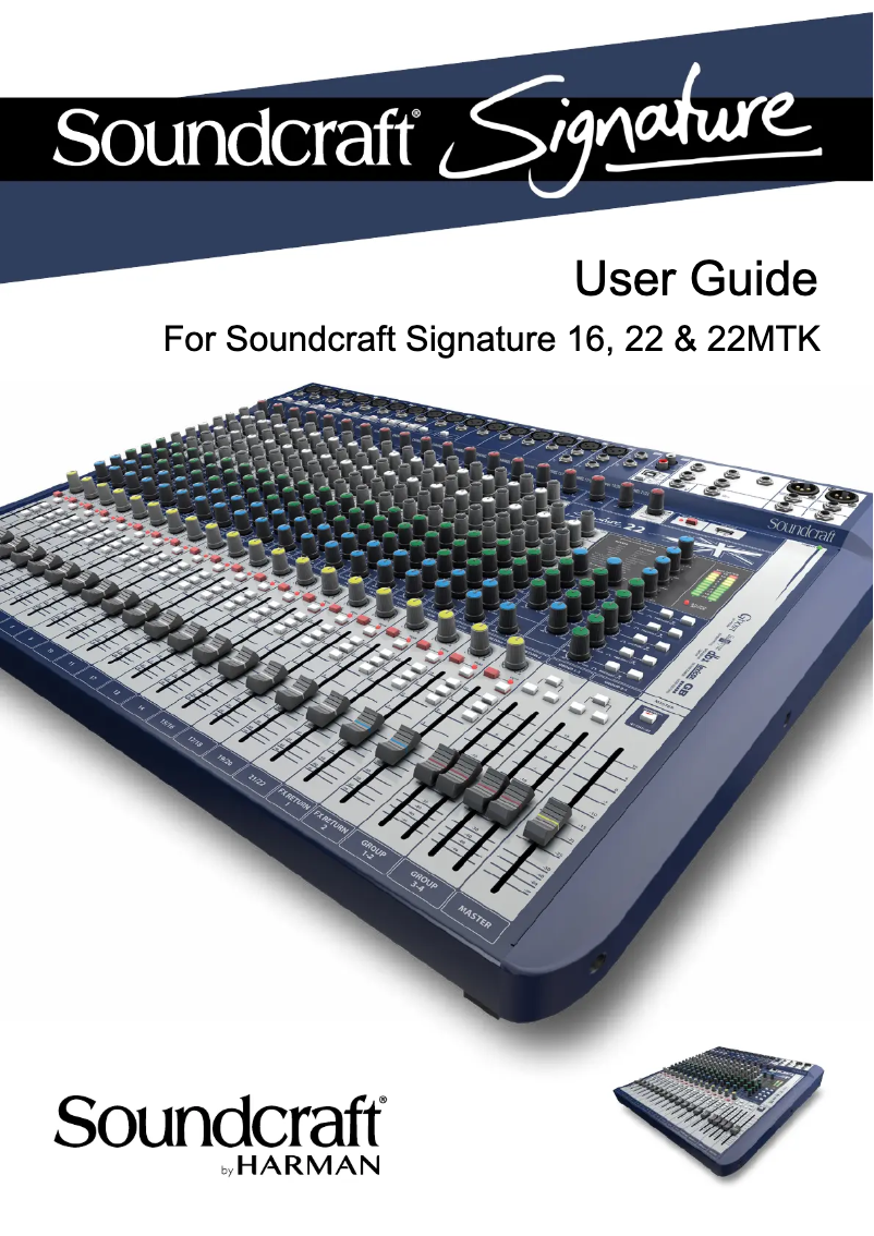 Page 1 de la notice Manuel utilisateur Soundcraft Signature 22