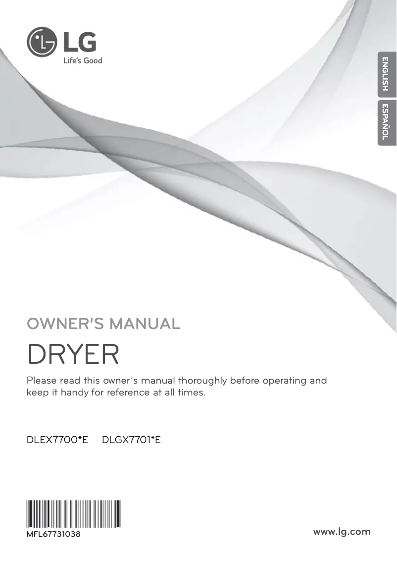 Page n°1 - Manuel utilisateur LG DX7701WE