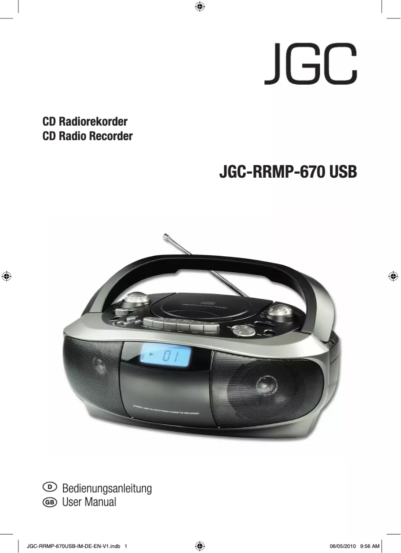 Page 1 de la notice Manuel utilisateur JGC RRMP-670 USB