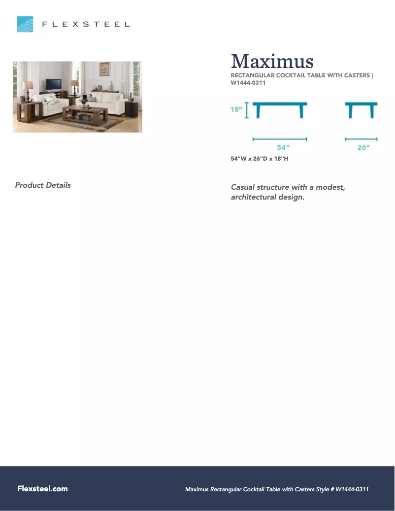 Page n°1 - Manuel utilisateur Flexsteel Maximus W1444-0311