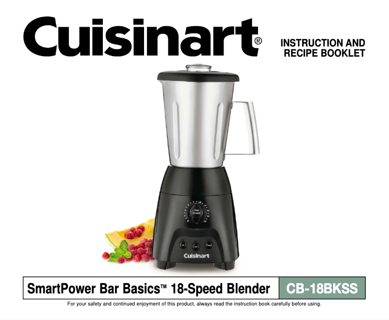 Page 1 de la notice Manuel utilisateur Cuisinart SmartPower Bar Basics CB-18BKSS