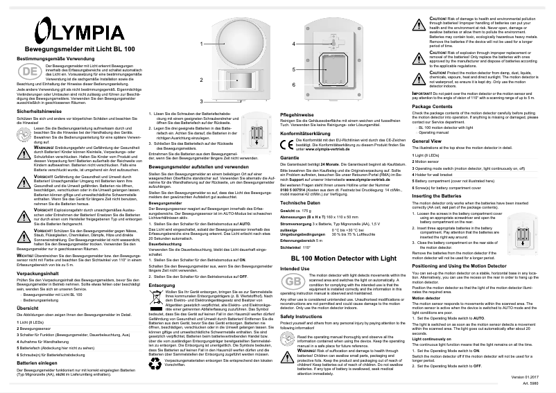 Image de la première page du manuel de l'appareil BL 100