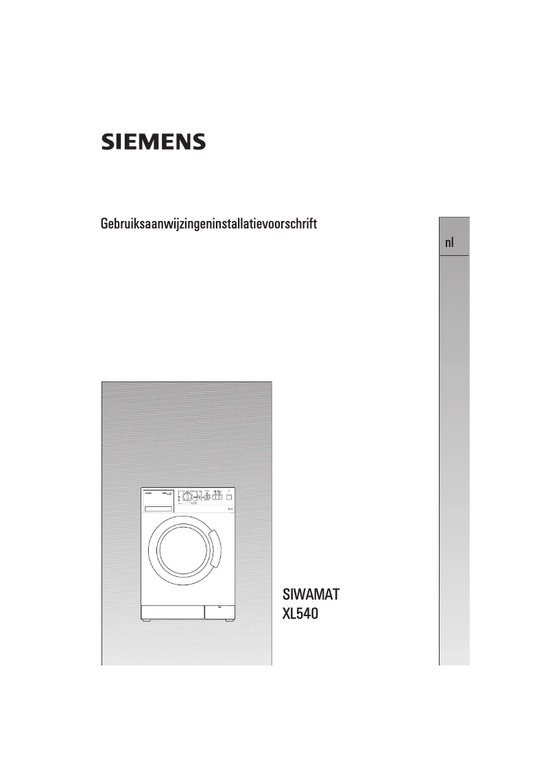 Page 1 de la notice Manuel utilisateur Siemens Siwamat XL 540