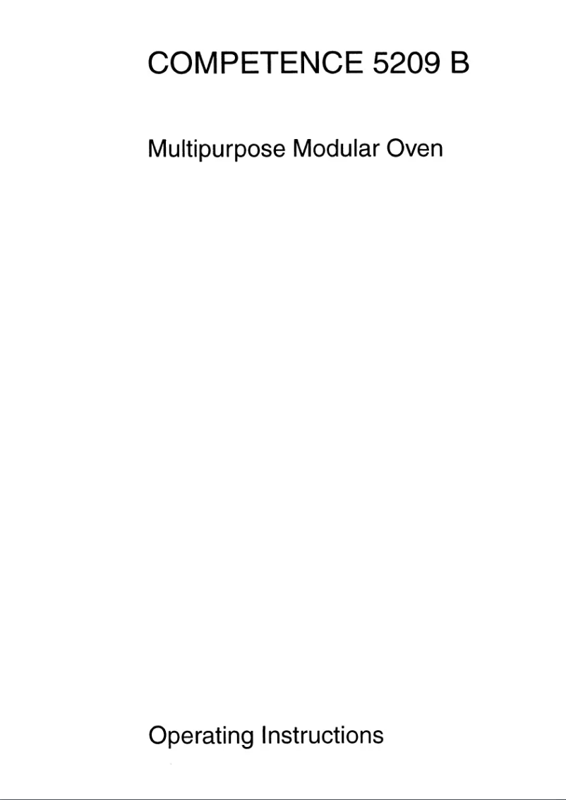 Page 1 de la notice Manuel utilisateur AEG Competence 5209 V
