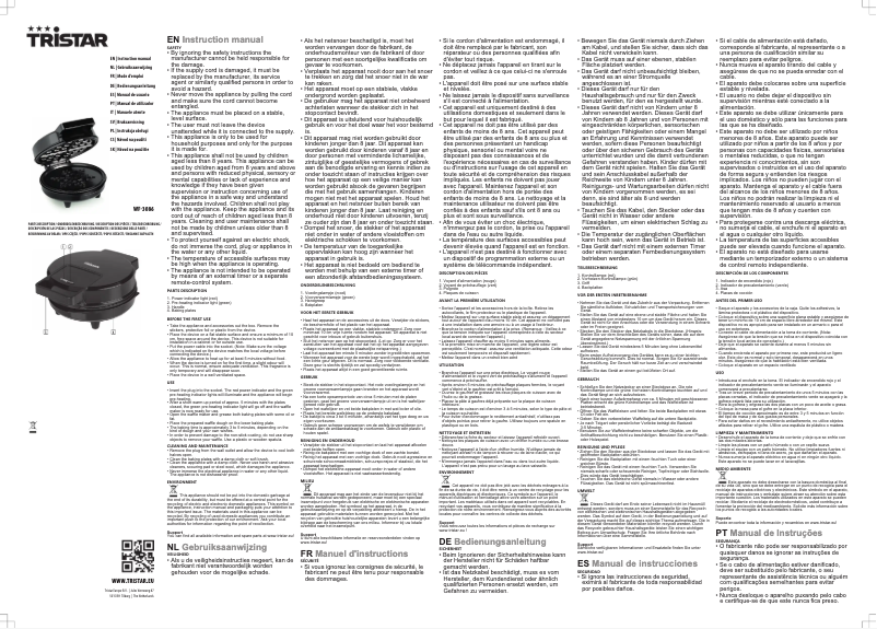 Image de la première page du manuel de l'appareil WF-3086