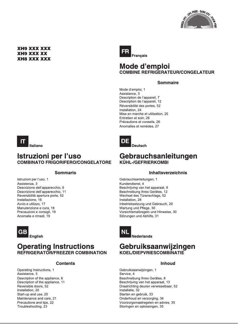 Page n°1 - Manuel utilisateur Hotpoint XH9 T2O CZH