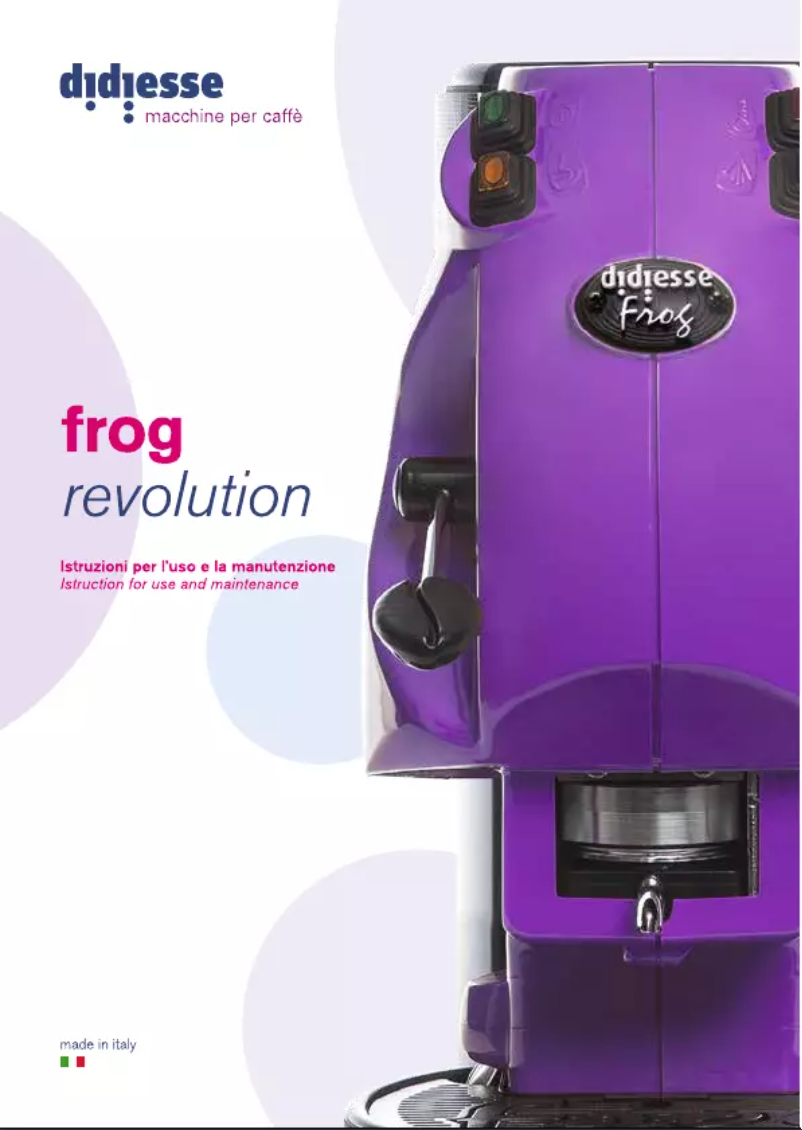 Image de la première page du manuel de l'appareil Frog Magica Emozione