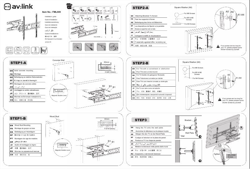 Page 1 de la notice Manuel utilisateur AV:link FML600