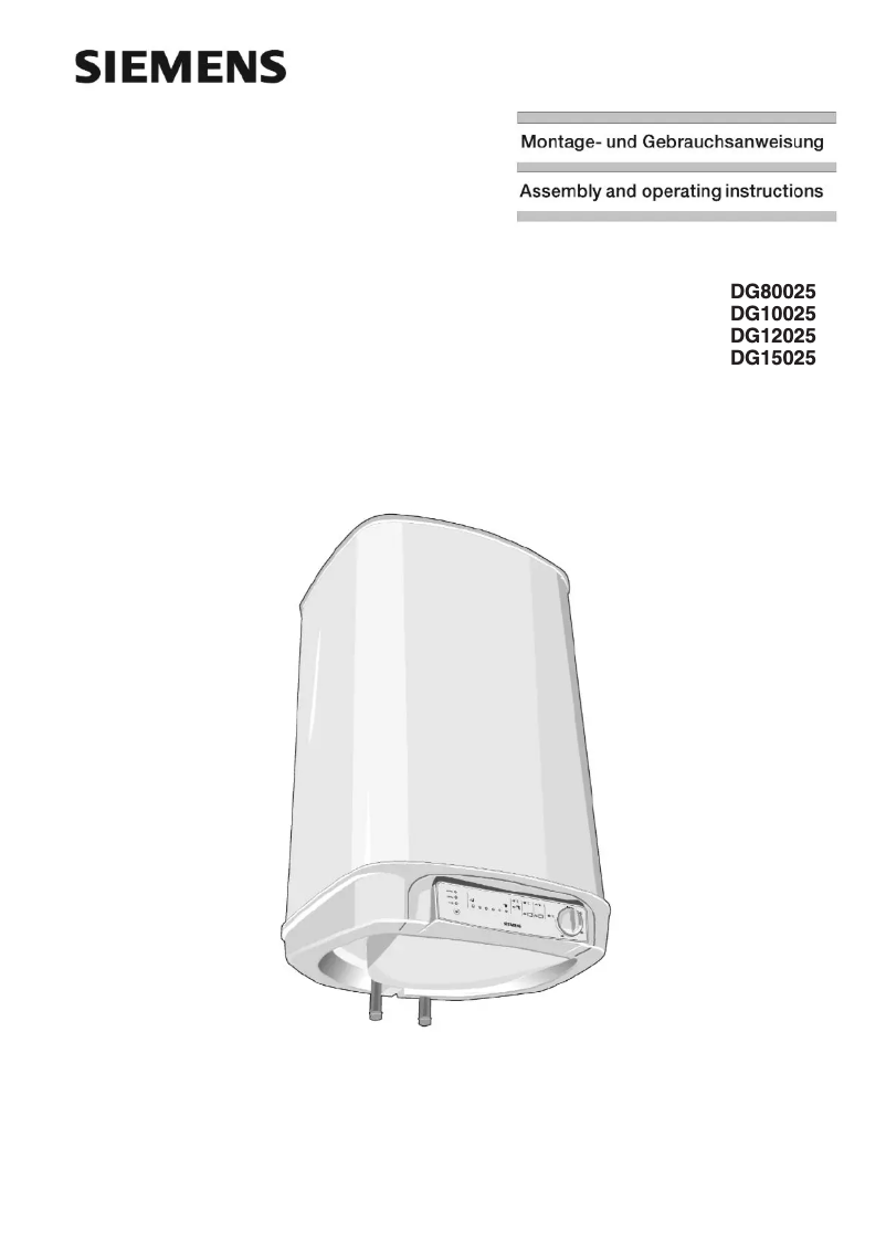 Page 1 de la notice Guide d'installation Siemens DG15025
